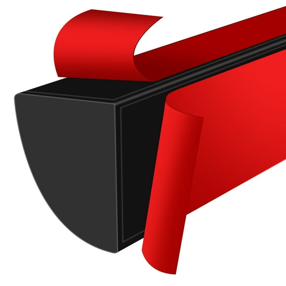 Flexible Quarter Round Molding, Mini Peel and Stick Rubber Trim Molding for Shower Corners,Kitchen Countertops,Bathrooms,and Floors(Black-39inch)