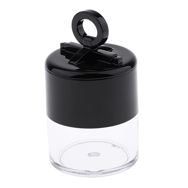 Estuche de polvo de maquillaje vacío Macarena plástico negro recargable portátil