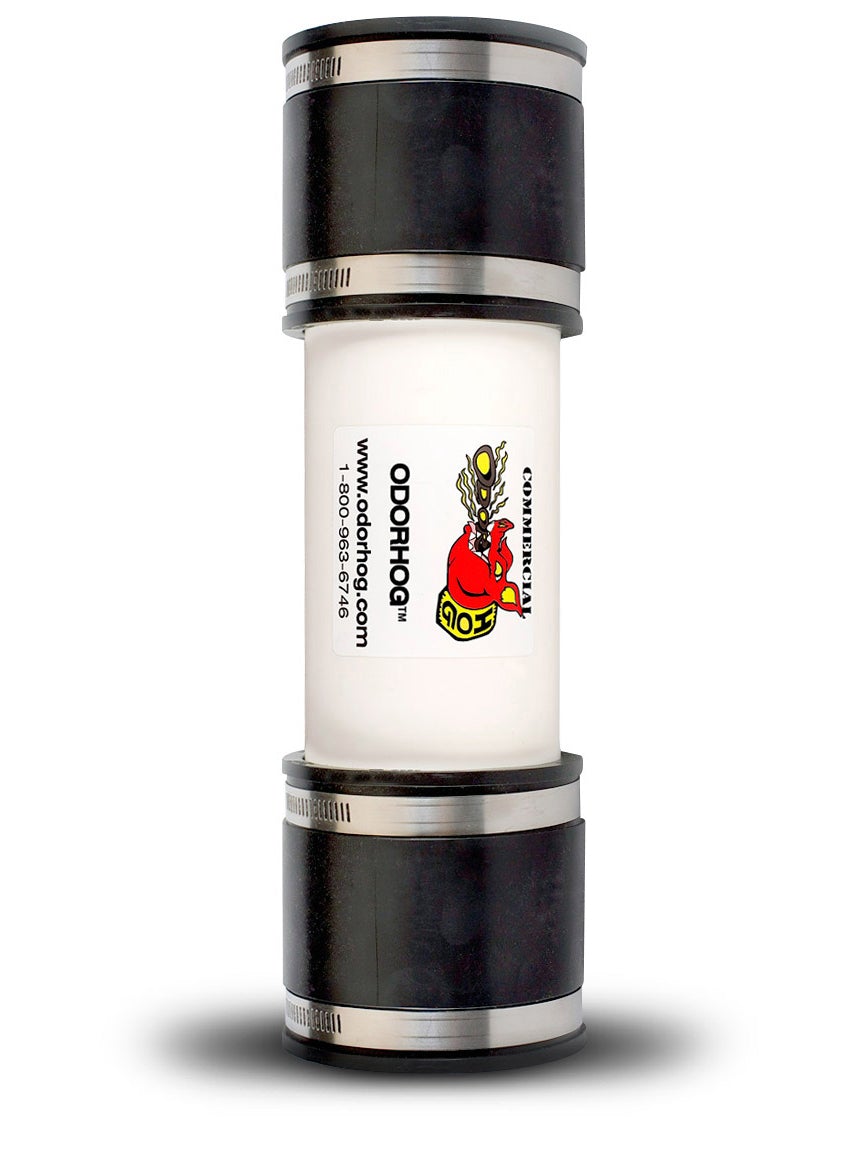 OdorHog Vent Stack Pipe Filter, PVC Inline Model Removes Outdoor