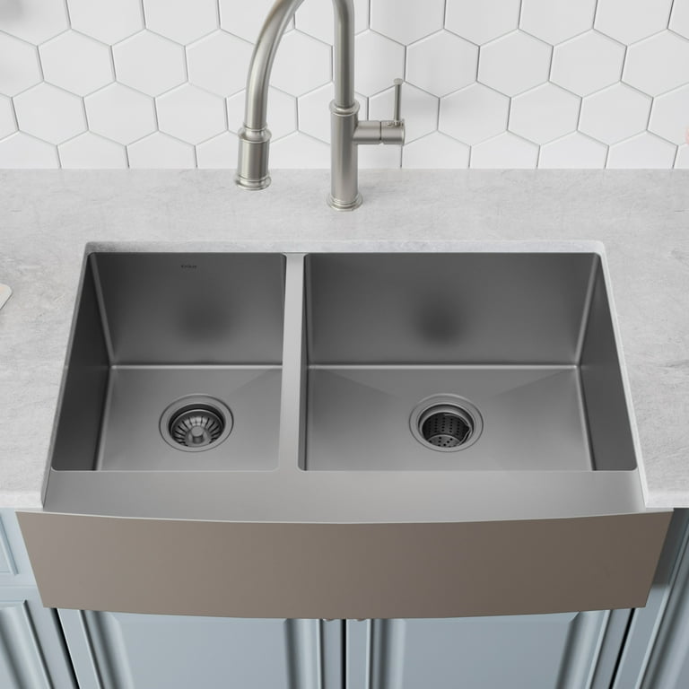 Kraus Standart PRO 32.88-in x 20.75-in Stainless Steel Single Bowl Tall (8-in or Larger) Undermount Apron Front/Farmhouse Residential Kitchen Sink Kraus Standart PRO 32.88-in x 20.75-in Stainless Steel Single Bowl Tall (8-in or Larger) Undermount Apron Front/Farmhouse Residential Kitchen Sink