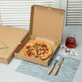thumbnail image 3 of Eco Pie Kraft and Green Paper Corrugated Pizza Box - Repurpose for Plates - 12 1/2" x 12 1/2" x 1 3/4" - 50 count box, 3 of 3