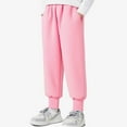 thumbnail image 2 of Lmnyox Bogs Girls Thick Sweatpants Loose Cuffed Elastic Waist Joggers Cotton Solid Thermal Sport Pants, 2 of 5