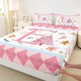 thumbnail image 3 of Manfei Xmas Dessert Cookie Twin Sheet Sets,Merry Xmas Twin Fitted Sheet,First Letter E Flat Sheet For Girls,Super Cozy Room Decor,3 Pieces, 3 of 7
