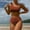 Coffee, variant on Babysbule Bikinis for Women Fashion Women's Summer Solid Two Piece Swimwear One Shoulder Bathing Suit Split Swimsuit Sets