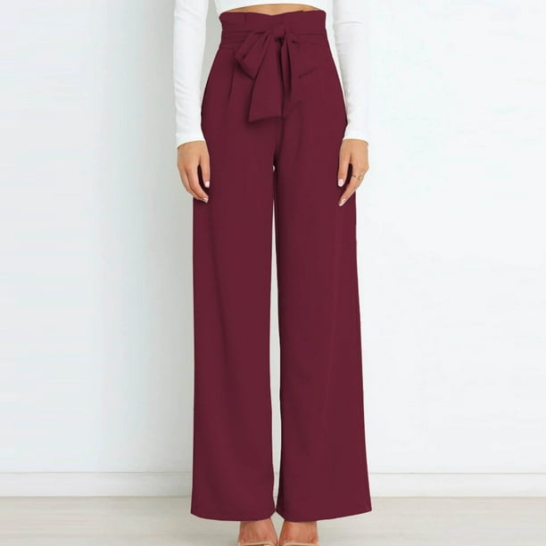 zanvin Linen Pants for Women,Clearance Women's Solid Color High-waist Loose  Women's Wide Leg Pants Cargo Pants Women 