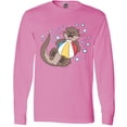 thumbnail image 3 of Inktastic Cute Otter with Beachball and Bubbles Long Sleeve T-Shirt, 3 of 5