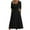Black, variant on Jamsmile Womens Dress Summer Casual Short Sleeve V Neck Pleated Solid Color Loose Vintage Dresses Beach Long Vacation Sundress