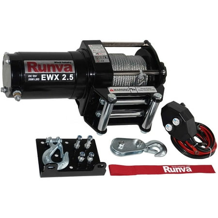- Runva 2500 Lbs Electric 12V ATV UTV Power Tow Winch with Remote Control EWX2500