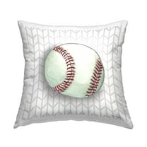 Stupell Industries Baseball on Geometric Decorative Printed Throw Pillow Design by Sharon Kuplack
