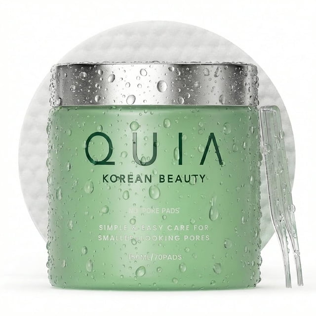 Pads tónico exfoliantes QUIA Beauty AHA/BHA para piel sensible, 70 unidades