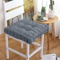 thumbnail image 2 of FEOLGEHLY Thick Tufted Corduroy Square Seat Cushion, Soft Washable Anti Deformation Chair Floor Pad for Home Dining Office Gaming Picnic(17.75x17.75x3.94in, Blue), 2 of 6