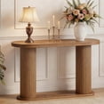 thumbnail image 1 of Fluted Console Table, 42.5 Inch Narrow Wooden Entryway Table with Storage Shelf, Sofa Table for Hallway, Living Room, Foyer, Entrance, 1 of 7