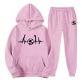 thumbnail image 3 of ibiyuan Mens Track Suit Top Long Sleeve Matching Outfits Casual Hoodie Pullover Tops Sweatshirt Pants Walking Sets,Pink, 3 of 4