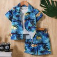 thumbnail image 2 of Toddler Baby Boy Clothes Summer Outfits Dinosaur All Over Print T-Shirt & Denim Shorts 2Pcs Kid Clothing Set 7 Years, 2 of 6