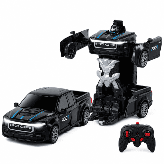 Taotique Transform RC Cars Toys, 2.4GHz Remote Control Truck Toys with LED Light, One-Button Deformation, Robot Toys for Kids, Gifts for 3 4 5 6 7 8 10 12 Years Old Boy