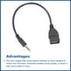 thumbnail image 4 of Uxcell Conector de audio auxiliar macho de 3.5 mm a USB 2.0 hembra Negro, 4 of 6