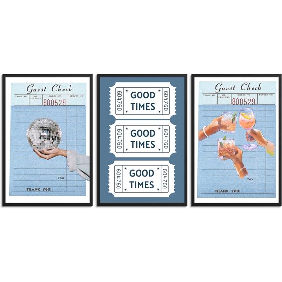 Pink Lip Prints Poker Canvas Wall Art，Trendy Disco Ball Poster Print, Black And White Cheetah Wall Decor For Girly Room Apartment Dorm 8X12 in Unframed-Canvas Rolled Unframed