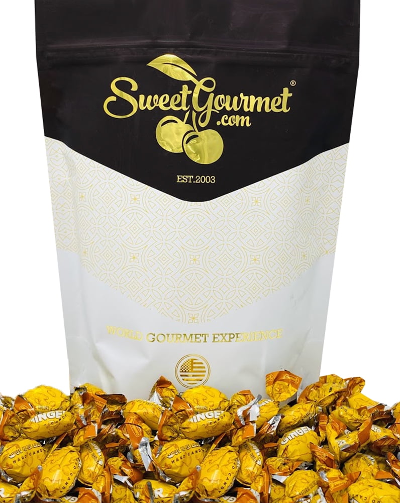 SweetGourmet All Natural Ginger Drops Hard Candy | 1 Pound