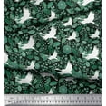 thumbnail image 2 of Soimoi Poly Georgette Fabric Leaves,Floral & Princess Cat Bird Printed Fabric 1 Yard 42 Inch Wide, 2 of 3
