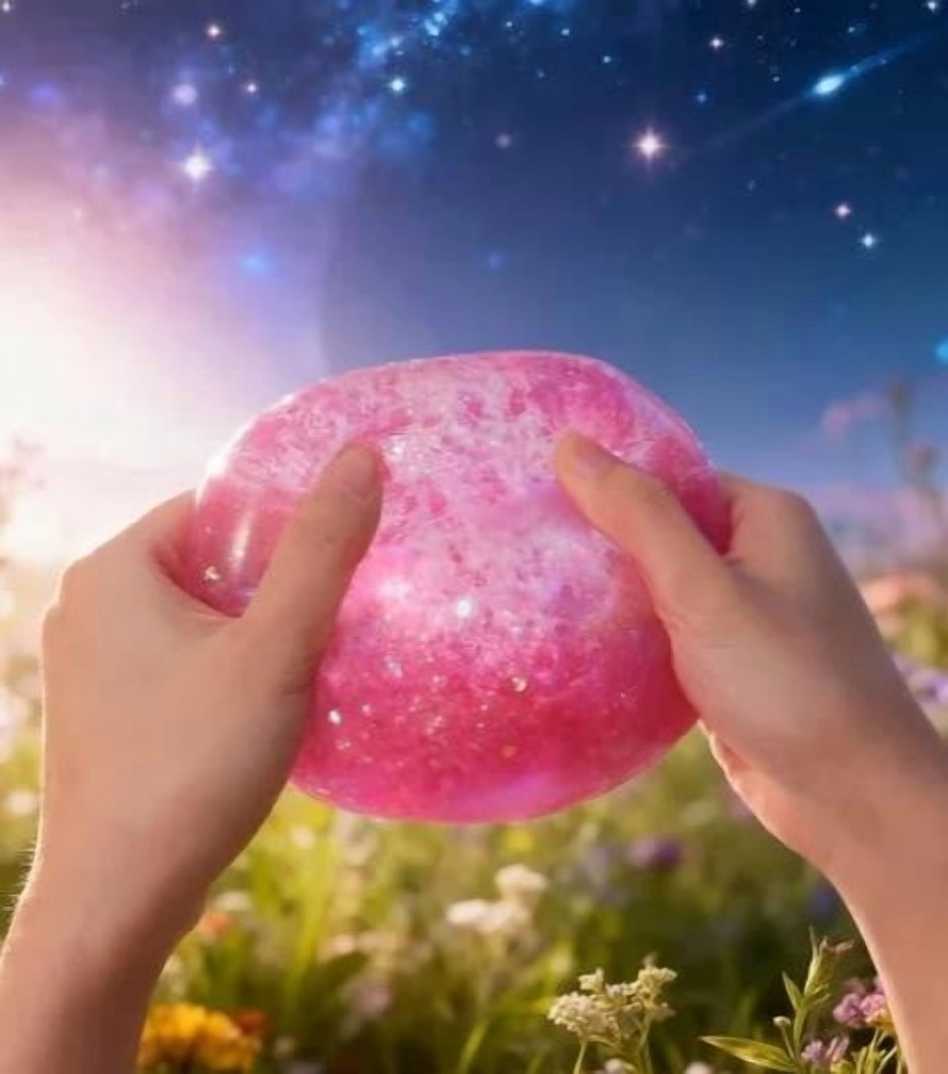 Sparkly Sugar Squishy Cube, 3 Inch Easter Fidget Accessory