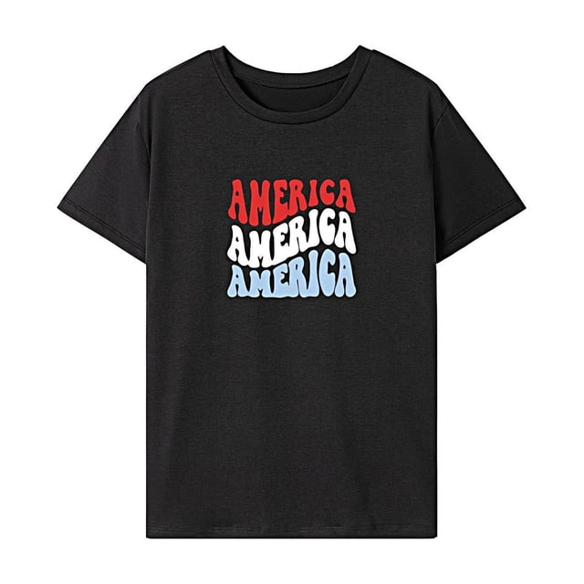 Camiseta para mujer, disfraz de verano, camiseta de cuello redondo para acampar, regalo para mujer L