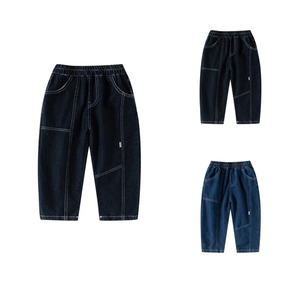 Boys' Pants Boys Baggy Jeans Boys Summer Casual Cargo Pants Loose Fit Activewear Sweatpants for Sports Outdoor Play Comfortable Kids Trousers 4-12 Years
