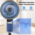 thumbnail image 5 of Pedestal Fan for Bedroom, Air Circulator Fans with Remote & RGB Light, 120° Horizontal + 90° Vertical Oscillating, 12 Speeds, 12H Timer, for Home, 5 of 9