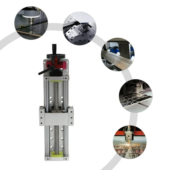 Miumaeov Linear Stage Actuator Travel for CNC 3D Printer Router Controller 100/200mm Ballscrew 1605 Double Optical Axis Linear Rail Guide Manual Slide Linear Stage Actuator Travel Tool Silver