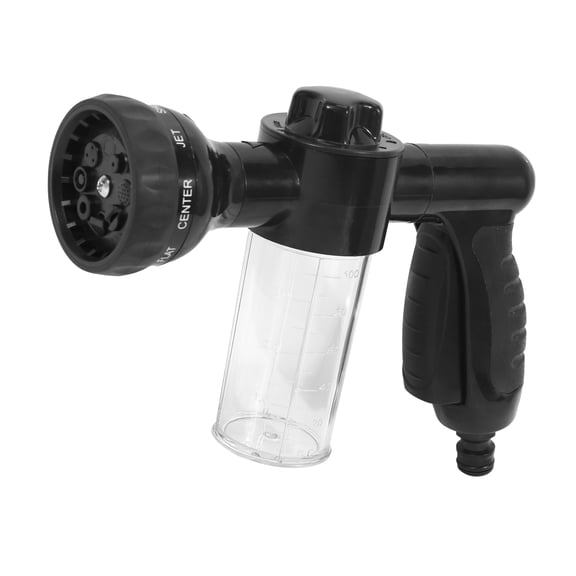 Garden Hose Foam Nozzle, 8 Mode Adjustable Foam Sprayer, Car Washer, Water Soap Dispenser, High Pressure Hose Nozzle, Plant Watering, Car Wash, Black,1 x Car Foam Wash-Gun,Black