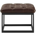 thumbnail image 4 of Modway Cherish Antique Button Tufted Faux Leather Ottoman in Brown, 4 of 5