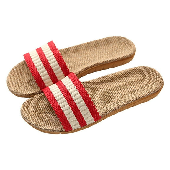 Linen Slippers Sandals Indoor Orthopedic & Slides Non-skid Bathroom Creative Couple Women's Lovers