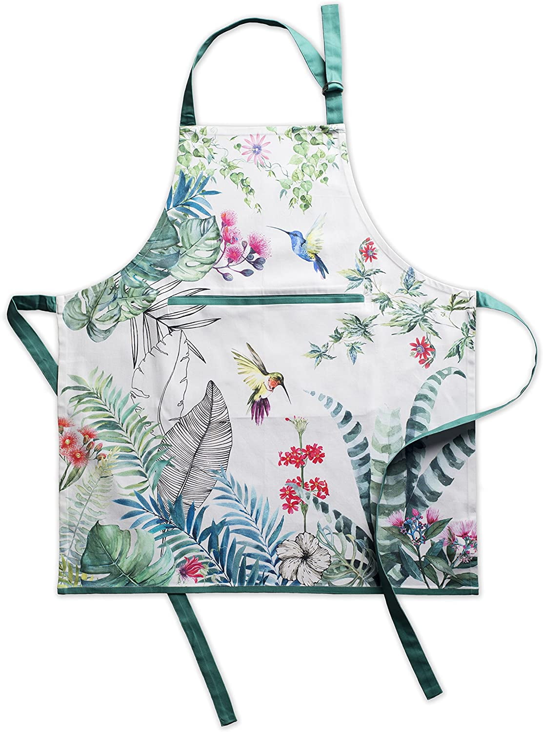 Maison d' Hermine Birdies on Wire 1 Piece 100% Cotton Apron with an Adjustable Neck & Two Side Pockets with Long Ties for Women/Men Chef 27.50x31.50 