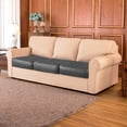 thumbnail image 3 of Subrtex Stretch Separate Seat Cushion Covers PU Waterproof Couch Cover (3PCS, Light Gray), 3 of 5