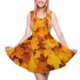 thumbnail image 2 of 2024 Vestido Oversized Ladies Summer Dress Skate Pattern Style Street Sleeveless Dresses Trendy Print Leaf Maple Dress Leaves Golden, 2 of 7