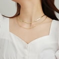 thumbnail image 2 of EIMELI Gold Snake Chain Necklace Layered Paperclip Link Choker Dainty TrendyJewelry for Women, 2 of 6