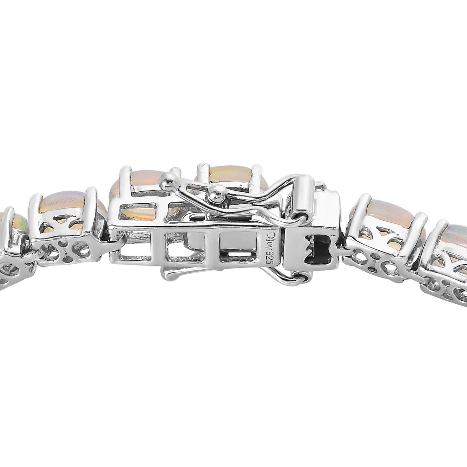 送料無料Shop LC White Opal Tennis Bracelet for women 925 Sterling Silver Platinum Plated Birthstone Jewelry Gifts Size 7.25