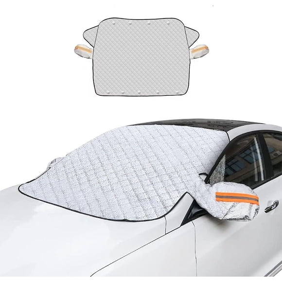 Couvercle de Pare-Brise Magnétique pour Glace et Neige, Protection à 4 Couches avec Protecteur de Rétroviseur Latéral pour la Plupart des Voitures