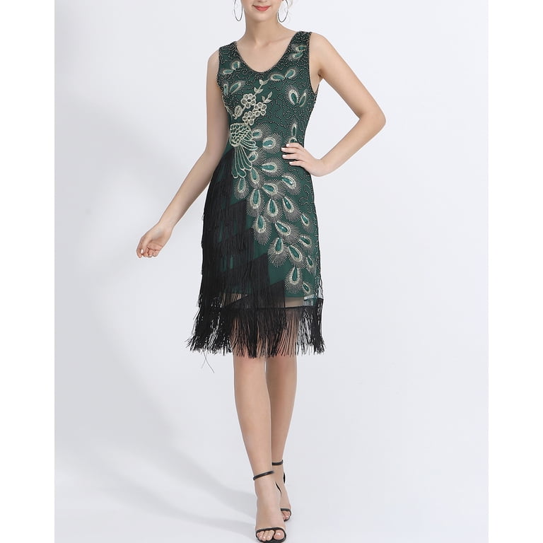 roaring 20 dresses 20s satin dress in dark red with handkerchief skirt BABEYOND dedicate to retro fashion UYISJ 1920s Dresses for Women