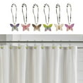 thumbnail image 3 of NEXAVKPR Colorful Butterfly Pendants Shower Curtain Rings Set of 10 for Bathroom Decors, 3 of 20