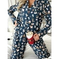 thumbnail image 6 of JYYYBF Women Christmas Pajamas Lounge Set Santa Christmas Tree Print Long Sleeve Tops and Pants 2 Piece Loungewear Outfits, 6 of 8