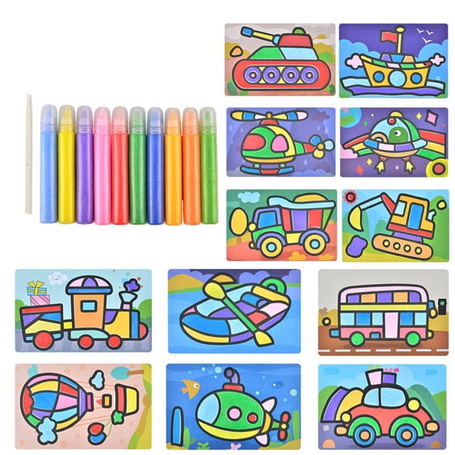 Sand Painting Сolor Sand Art Pictures Children's Sand Painting Kits 10/12 Color× R1L5