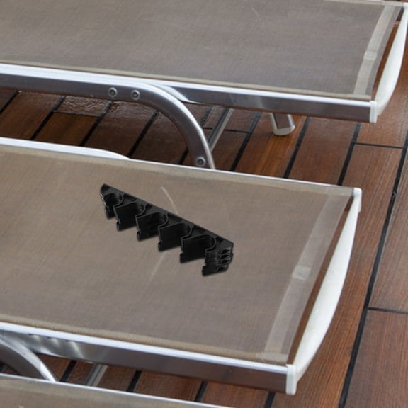 YOSADIER 4-Pack Black Plastic Chair Support Clips for Outdoor Folding Lounge Chairs and Patio Furniture