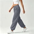 thumbnail image 4 of Sweatpants for Women Elastic Waist Sweatpants Fall Fashion Casual Comfortable Solid Pocket Full Length Pants Athletic Joggers with Pockets, 4 of 9