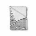 thumbnail image 2 of Island Map Soft Flannel Fleece Blanket, Vintage Style French Map Chart of Sulawesi Island Mediterranean Destination, Cozy Plush for Indoor and Outdoor Use, 50" x 70", Black and White, by Ambesonne, 2 of 6