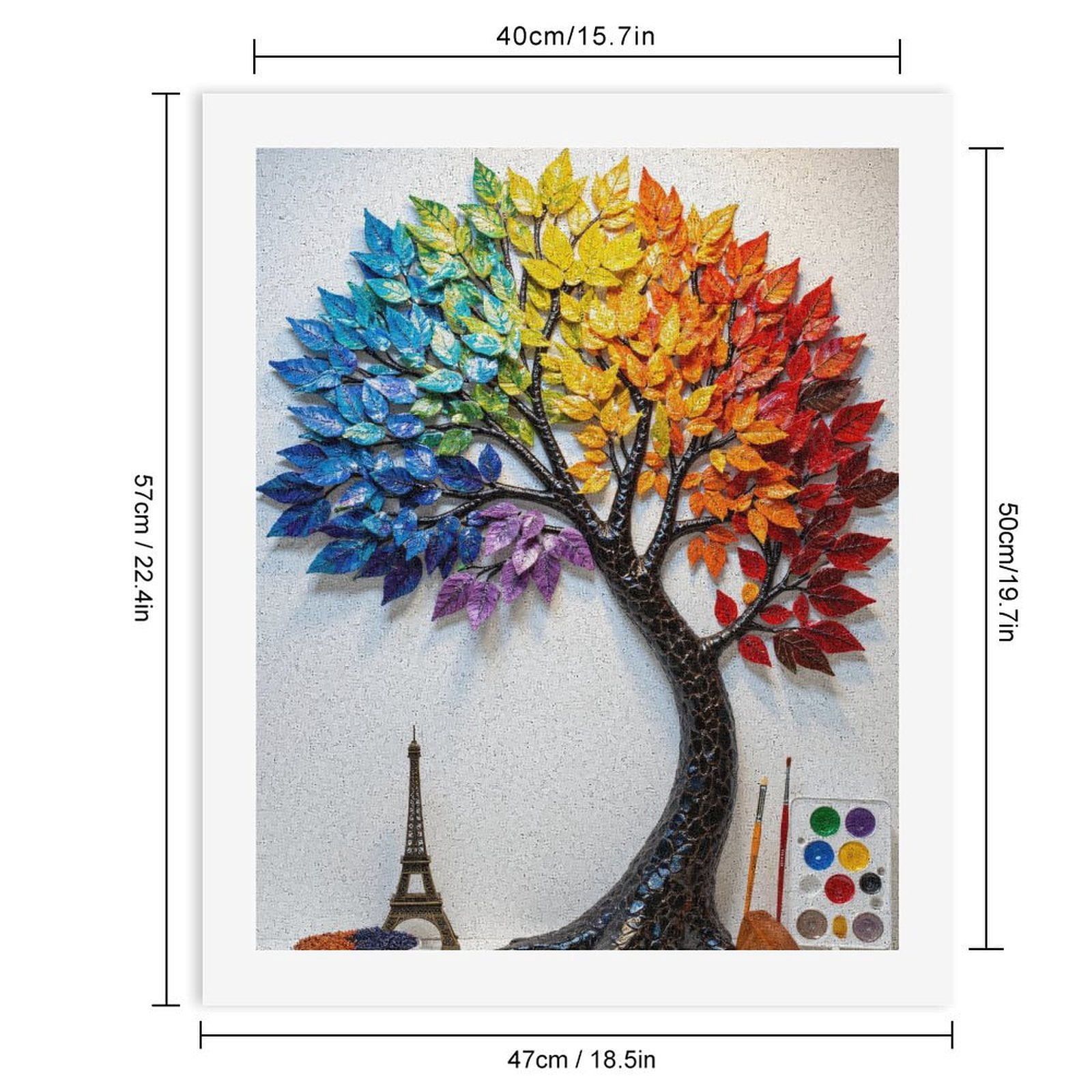 Paint By Numbers Kit for Adults Beginner - Colorful Tree Art Wall Decor DIY Canvas Painting Kits for Adults, Frameless Paint By Number for Adults for Home Wall Decor 16x20 Inch