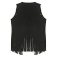 thumbnail image 4 of vastwit Mens Rivets Fringe Open Front Vest Sleeveless Faux Suede Tassel Western Cowboy Jacket Black L, 4 of 6