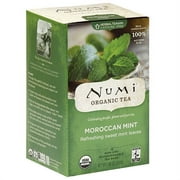 Numi Organic Moroccan Mint Black Tea Bags, 18 count, (Pack of 6)