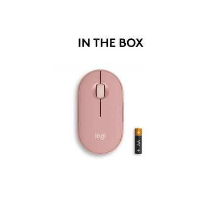 Logitech - Pebble Mouse 2 M350s Slim Lightweight Wireless Silent Ambidextrous Mouse with Customizable Buttons - Rose