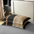 thumbnail image 4 of Erosebridal Modern Stripes 100% Cotton Comforter Cover Twin, Retro Circle Swirl 100% Cotton Duvet Cover Twin Size, Black Gold, Reversible 2 Pieces（No Comforter）, 4 of 6