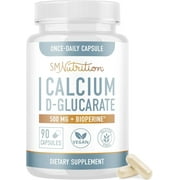 Calcium D-Glucarate 500mg | CDG for Liver Detox, Cleanse, Hormone Balance & Metabolism Support | 90 Ct